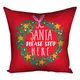 Подушка c принтом габардиновая Santa please stop here 50x50 (5P_22NG055)