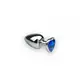 Анальная пробка Silver Heart Sapphire с кристаллом в виде сердечка S