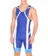 Трико борцовское Asics Wrestling Singlet синий,белый,голубой Муж.