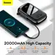 УМБ BASEUS Qpow Pro Digital Display Fast Charge Power Bank (With Type-C Cable) 20000mAh |USB/Type-C/Lightning, 22.5W/5A, PD/QC|