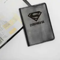 Кожаная обложка для паспорта "Супермен UA"