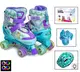 Комплект ролики-квады "Frozen". Turquoise/Violet 778F (размер 34-38). Светящиеся колеса и шлем!