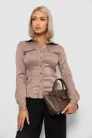 Рубашка классическая в полоску, цвет бежевый, 230R646