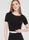 Футболка жіноча укорочена безшовна CROP T-SHIRT 18859 S-M чорна