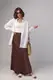 Женская рубашка в стиле oversize с разрезами - белый цвет, S/M