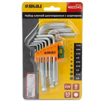 Ключи шестигранные 9шт 1/16-3/8" CrV (короткие) SIGMA (4022541)