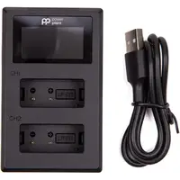 Зарядное устройство для PowerPlant Canon LP-E17 для двух аккумуляторов, LED экран