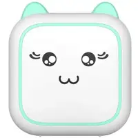 Термопринтер "Котик", черно-белый цвет печати, Bluetooth, USB-кабель, рулон термобумаги (бело-бирюзовый)