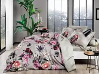 Семейное Турецкое Постельное Белье TAC Selva Beige Сатин Digital 160х220см (2 шт)