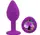 Силіконовий анальний затор EGZO - Silicone Purple Round Plug Rainbow, size S