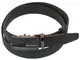 Мужской кожаный ремень под брюки Skipper 1072-35 черный 3,5 см