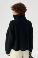 В'язаний кардиган на блискавці з кишенями - чорний цвет, ONE SIZE (є розміри)