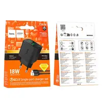 Адаптер мережевий HOCO C to C cable Excellent single port charger with digital display set CS81A |1USB, QC, 18W/3A|