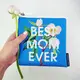 Косметичка квадратная Basic Best mom ever 16x16 см (KB_21M009_WH)