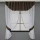 Кухонный комплект, (270х170см.) шторки с ламбрекеном и подхватами. Цвет белый с коричневым. Код 084к 52-0818