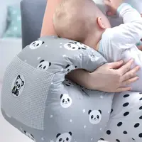 Подушка для кормления Mini ТМ PAPAELLA 30х28х30 см панда сіра
