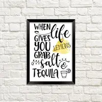 Постер в рамке When life dives you grab salt tequila 21x30 см, A4 (MT4_18M003)