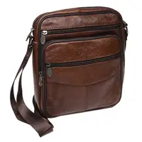Мужская кожаная сумка через плечо Borsa Leather K18490-brown