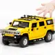 Модель автомобиля Hummer H2 из металла 1:24. Металлическая машинка Хаммер H2 желтая, звук мотора и свет фар
