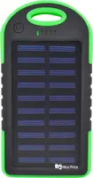 Внешний акумулятор Power bank UKC PB-263 10000 mAh с солнечной панелью и фонариком Черный с зеленым