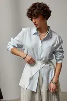Класична однотонна сорочка із в'язаною накидкою - блакитний цвет, ONE SIZE