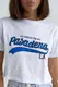 Укороченная футболка с надписью Pasadena - молочный цвет, L