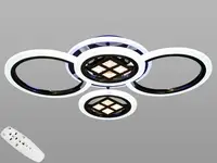 Потолочная люстра с диммером и LED подсветкой, цвет чёрный хром, 90W AD8200/2+2 LED 3color dimmerдне