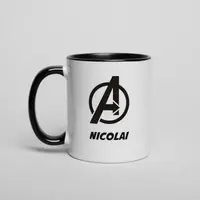 Чашка MARVEL "Avenger" персоналізована, Чорний, англійська, Крафтова коробка, 330 мл
