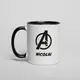 Кружка MARVEL "Avenger" персонализированная, Черный, английский, Деревянная подарочная коробка с гравировкой, 330 мл