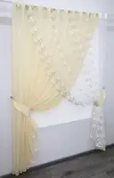 Кухонний комплект (320х200см.), шторки з підв'язками. Колір бежевий. Код 101к 59-795