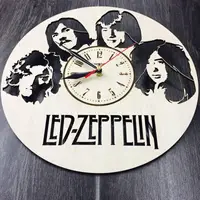 Арт-годинник настінний дерев'яний круглий «Led Zeppelin»