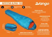Спальний мішок Vango Nitestar Alpha 150 Atom Blue (SBTNITEST000010)