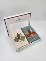 Подарунковий набір рушників Premium Bamboo 500 g/m2 50х90см 2 шт. Leaf Bej - Mint