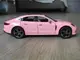 Модель автомобиля Porsche Panamera RESTEQ 1:32 — розовая инерционная машинка с открывающимися дверями, звуком и светом