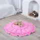 Лежанка для кота и собаки Корзина серая с розовым