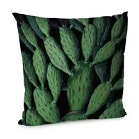 Подушка диванная с бархата Кактус 45x45 см (45BP_TFL080)