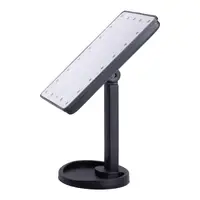 Настольное зеркало с подсветкой 22 LED для макияжа 21х16 см прямоугольное на ножке USB Черное HP-10-4AB