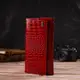 Яркое женское портмоне из натуральной кожи с тиснением под крокодила CANPELLINI 21852 Красный