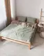 Постельное белье семейное Dushka Home Вареный хлопок 20495 160х215х2 см фисташковое с бежевым