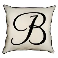 Подушка с мешковины Английская буква B 45x45 см (45PHB_ABC004_WH)