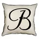 Подушка с мешковины Английская буква B 45x45 см (45PHB_ABC004_WH)