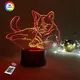 3D ночник "Кошечка 3" (УВЕЛИЧЕННОЕ ИЗОБРАЖЕНИЕ) + пульт ДУ + сетевой адаптер +батарейки (3ААА)  3DTOYSLAMP