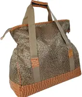 Дорожная сумка, саквояж 25L Wallaby бежевая с цветами