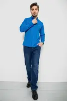 Сорочка чоловіча в клітку з принтом, колір електрик, 186RM04