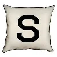 Подушка с мешковины Letter S 45x45 см (45PHB_ABC037_WH)