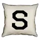 Подушка с мешковины Letter S 45x45 см (45PHB_ABC037_WH)