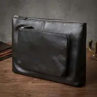 Шкіряна чоловіча сумка для ноутбука GRANDE PELLE 11437 Чорний