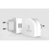 ЗУ сетевое евровилка Moon RMT-7188 3.1A 2*USB 220V White Remax 341301