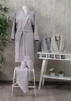 Жіночий набір вафельний халат, рушник, тапочки Pupilla Manhattan 100% бавовна XL