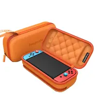 Сумка чехол для приставки кейс Fungoofun для консоли Nintendo Switch и аксессуаров на 2 отделения,оранжевый